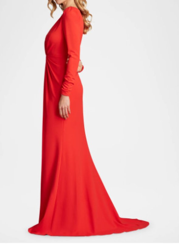 画像3: Tadashi Shoji タダシショージ  Bates Twist-Front Gown  レッド系  08223 (3)