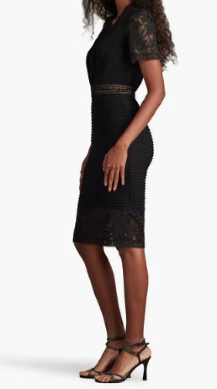 画像3: Tadashi Shoji タダシショージ  Brone Illusion Lace Cocktail Dress  ブラック (3)