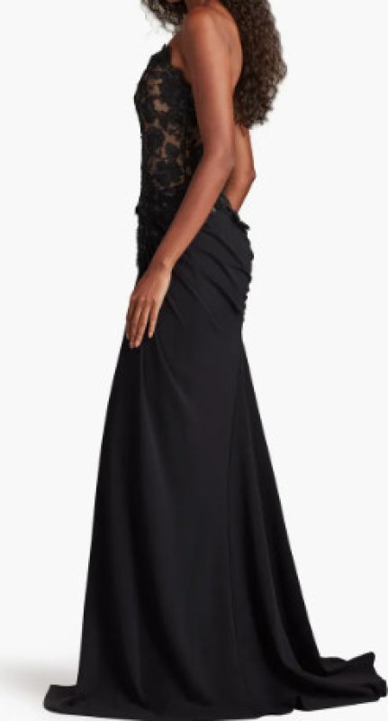 画像3: Tadashi Shoji タダシショージ   Dresden Draped Sequin Embroidered Gown 　ブラック (3)