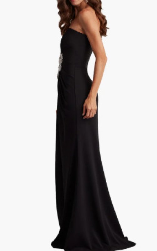 画像3: Tadashi Shoji タダシショージ    Sirota Center-Front Ruffle Gown　ブラック (3)