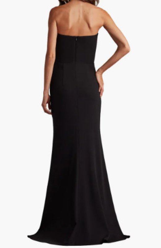 画像2: Tadashi Shoji タダシショージ    Sirota Center-Front Ruffle Gown　ブラック (2)