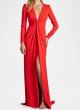 画像1: Tadashi Shoji タダシショージ  Bates Twist-Front Gown  レッド系 (1)