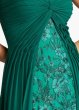 画像4: Tadashi Shoji  タダシショージ   Monte Chiffon Overlay Embroidered Gown　グリーン (4)