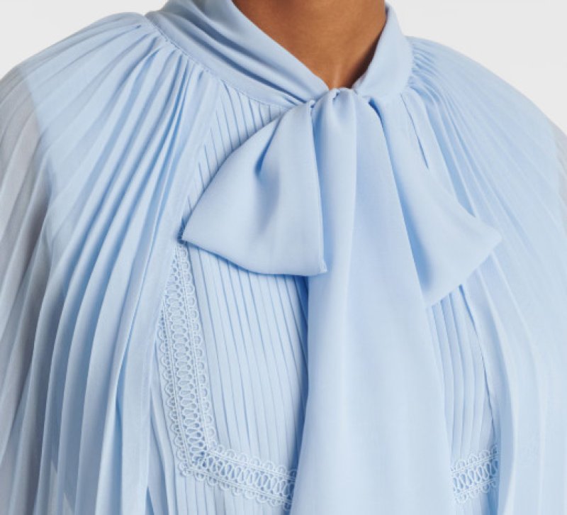 画像3: セール！Self Portrait　セルフポートレート　Chiffon Cape Midi Dress ブルー (3)