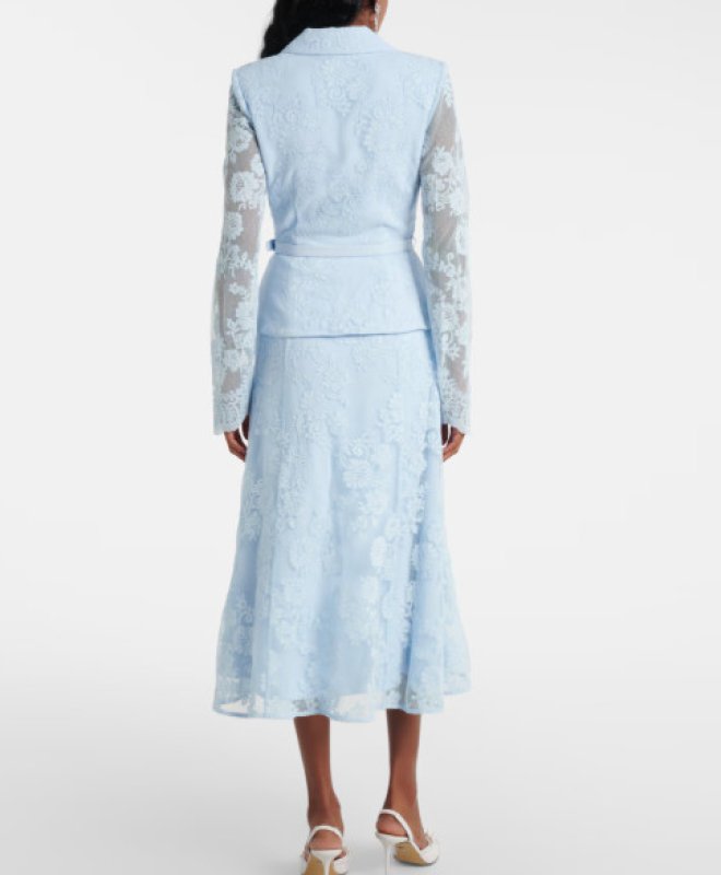 画像2: 限定セール！Self Portrait　セルフポートレート  Lace Tailored Midi Dress ブルー  06111 (2)