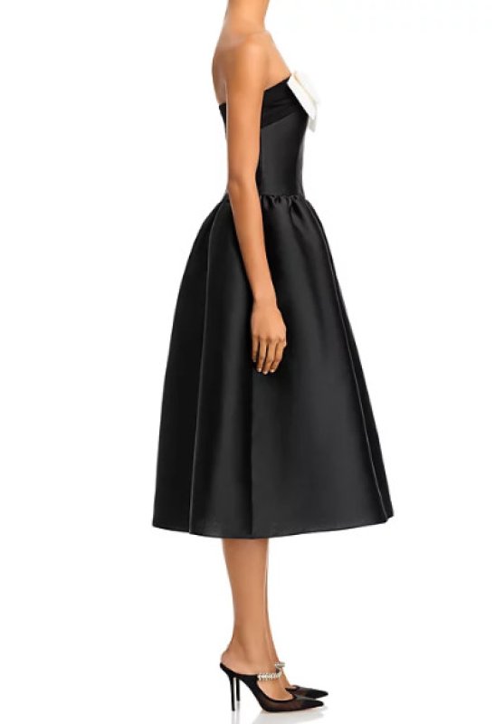 画像3: セール！ Self Portrait セルフポートレート　 Taffeta Contrast Bow Midi Dress  06254 (3)