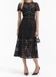 画像1: 【本田望結さん着用】Self Portrait　セルフポートレート　Black Cord Lace Bow Midi Dress (1)