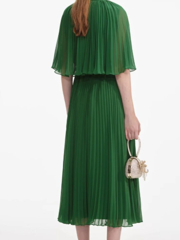 画像2: セール！Self Portrait　セルフポートレート　Chiffon Cape Midi Dress グリーン (2)