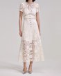 画像1: 【本田望結さん着用】Self Portrait　セルフポートレート　Cream Cord Lace Bow Midi Dress  05212 (1)
