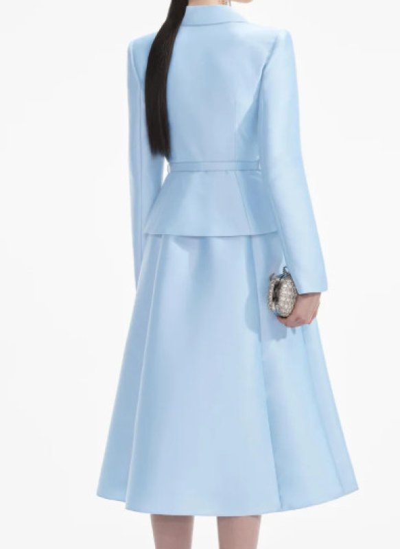 画像4: 即発！Self Portrait　セルフポートレート Tailored taffeta midi dress　ブルー  11081 (4)