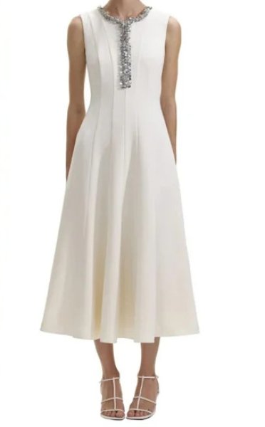 画像1: セール！Self Portrait　セルフポートレート　Crepe Embellished Midi Dress (1)