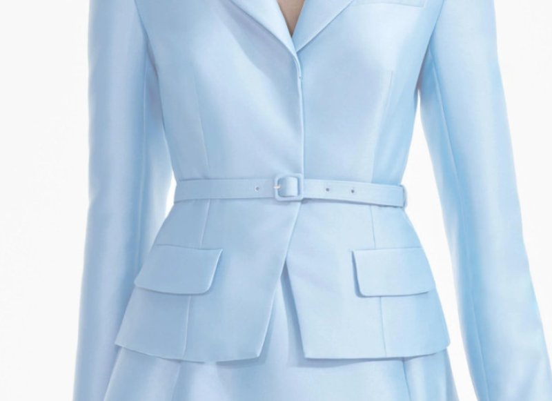 画像2: 即発！Self Portrait　セルフポートレート Tailored taffeta midi dress　ブルー  11081 (2)