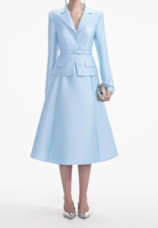 画像3: 即発！Self Portrait　セルフポートレート Tailored taffeta midi dress　ブルー  11081 (3)