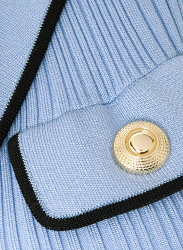 画像2: Self Portrait　セルフポートレート　Ribbed-knit mini dress ブルー (2)