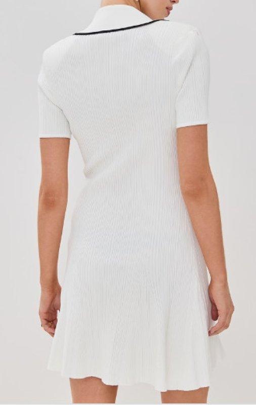 画像3: Self Portrait　セルフポートレート　Ribbed-knit mini dress ホワイト  06095 (3)