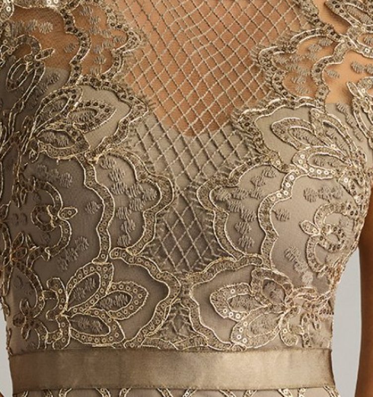 画像3: セール！Tadashi Shoji  タダシショージ　Miranda Sequin Embroidered Gown  Smoke Pearl  ベージュ系 (3)