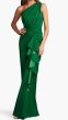 画像1: Tadashi Shoji タダシショージ  Lena ドレープワンショルダードレス　グリーン (1)