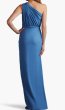 画像2: Tadashi Shoji タダシショージ  Lena ドレープワンショルダードレス　ブルー系 (2)