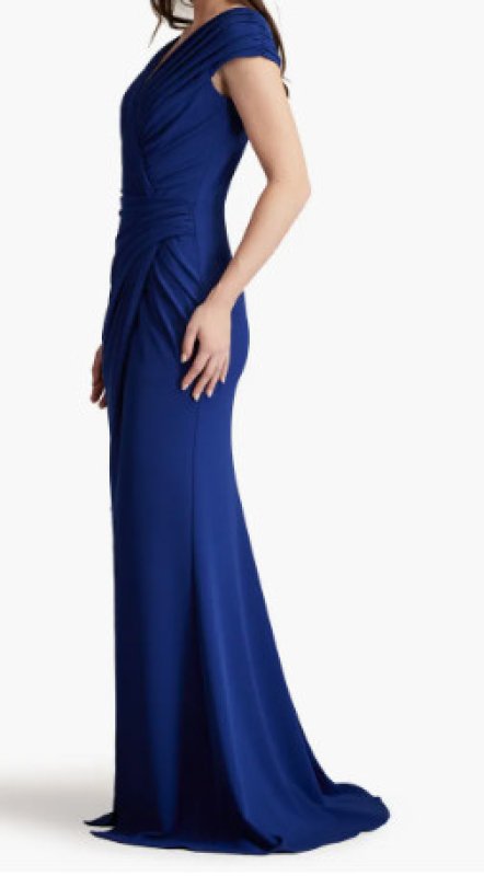 画像3: Tadashi Shoji タダシショージ  Cargill Pleated Draped Gown ブルー、ネイビー系 (3)