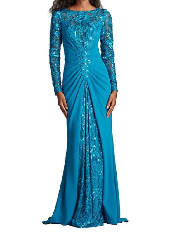 画像1:  Tadashi Shoji  タダシショージ　Whitley Sequin Embroidered Gown  ブルー   (1)