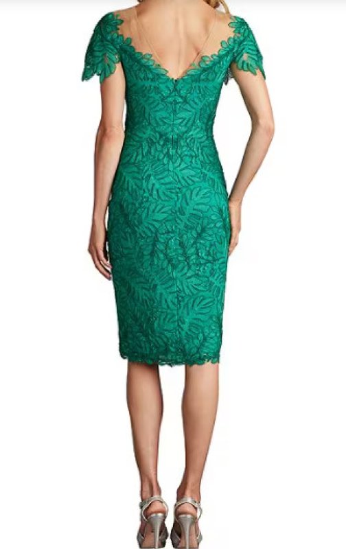 画像2: セール！Tadashi Shoji  タダシショージ  Burgess Embroidered Lace Dress   グリーン系  (2)