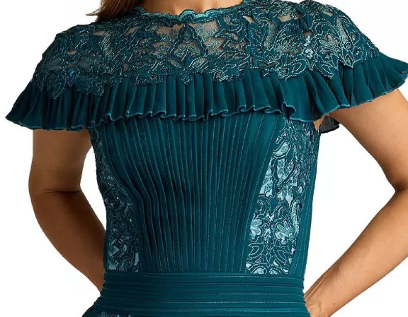 画像4: セール！Tadashi Shoji  タダシショージ  Althea Sequin Embroidered Gown   グリーン系  (4)