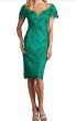 画像1: Tadashi Shoji  タダシショージ  Burgess Embroidered Lace Dress   グリーン系  (1)