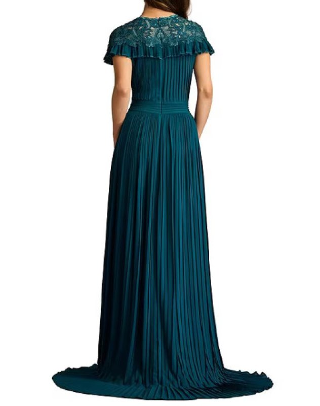 画像2: セール！Tadashi Shoji  タダシショージ  Althea Sequin Embroidered Gown   グリーン系  (2)