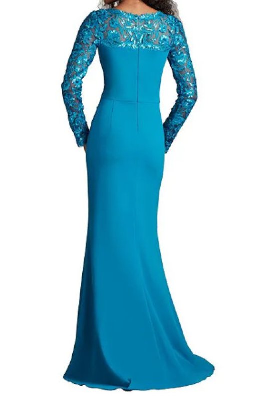 画像2:  Tadashi Shoji  タダシショージ　Whitley Sequin Embroidered Gown  ブルー   (2)