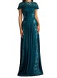 画像1: Tadashi Shoji  タダシショージ  Althea Sequin Embroidered Gown   グリーン系  (1)
