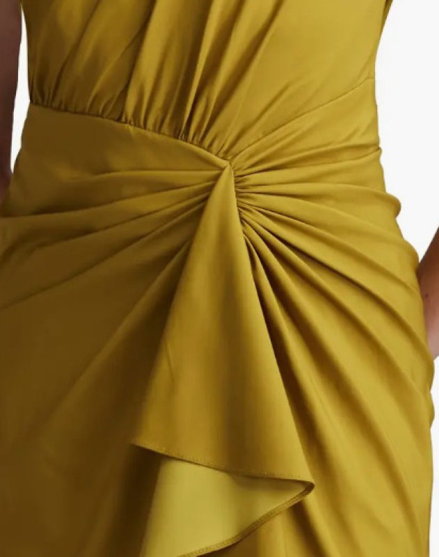 画像3: Tadashi Shoji タダシショージ  Lena ドレープワンショルダードレス　Fern (3)