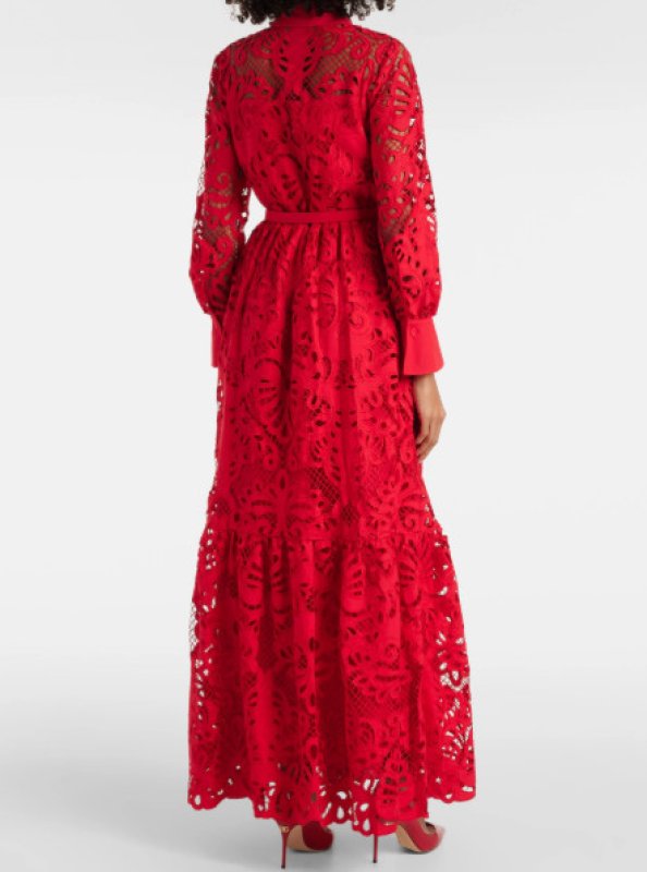 画像2: セール！Self Portrait　セルフポートレート　Red Cotton Lace Maxi Dress 03262 (2)