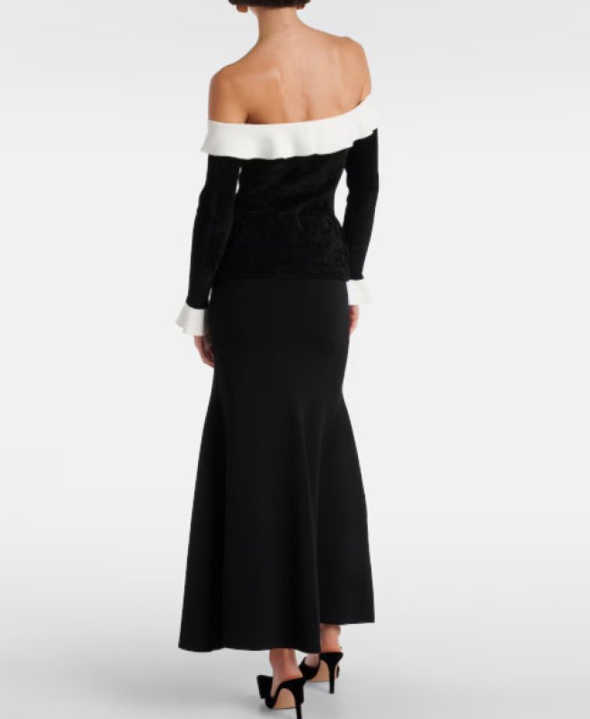 画像2: セール！【セリーナゴメス愛用】Self Portrait セルフポートレート　 Off-shoulder chenille midi dress  06161 (2)