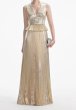 画像1: Self Portrait　セルフポートレート  Gold Metallic V-Neck Maxi Dress (1)