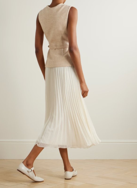 画像2: Self Portrait　セルフポートレート  sequined bouclé and pleated chiffon midi dress (2)