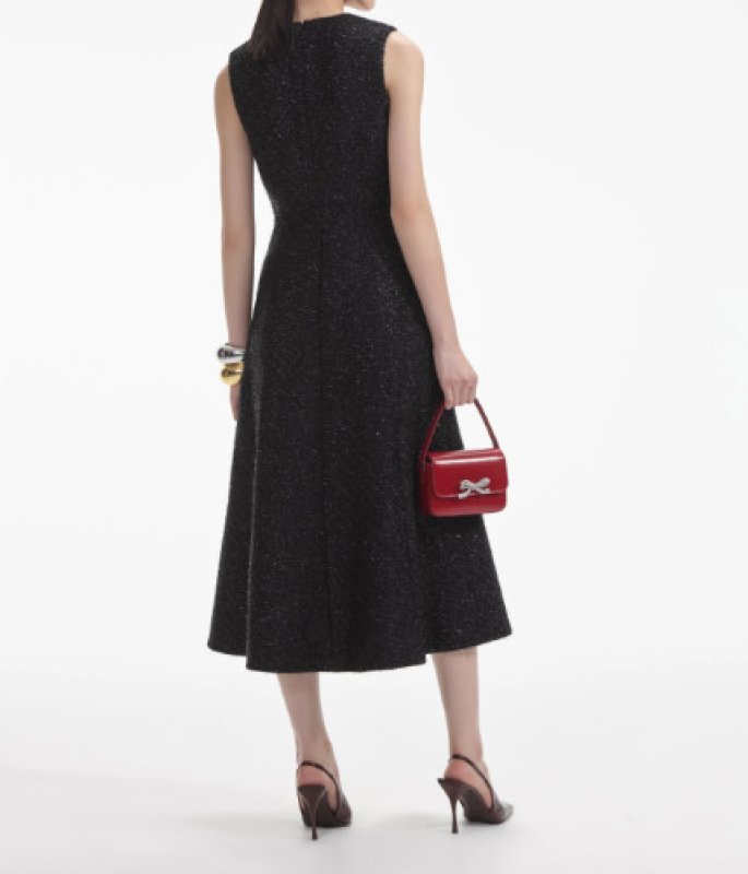 画像2: Self Portrait　セルフポートレート  Tinsel Boucle Buttoned Midi Dress (2)