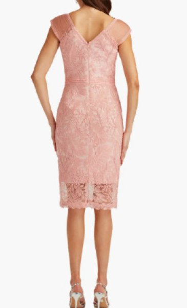 画像2: Tadashi Shoji  タダシショージ   Evonne Embroidered Dress  ピンク系 (2)