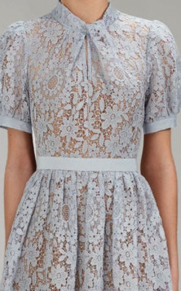 画像3: レア!【ベアトリス王女愛用】Self Portrait セルフポートレート Blue Guipure Lace Midi Dress  (3)