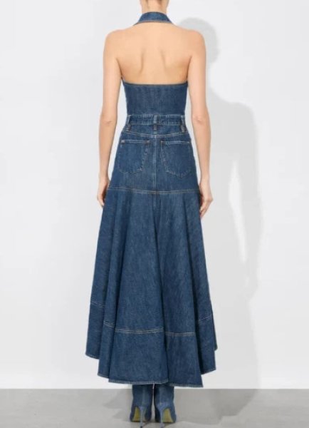 画像3: セール！Alice + Olivia アリスアンドオリビア　JUANA Denim Halter Dress  06181 (3)