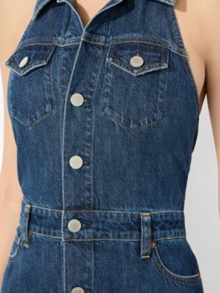 画像2: セール！Alice + Olivia アリスアンドオリビア　JUANA Denim Halter Dress  06181 (2)