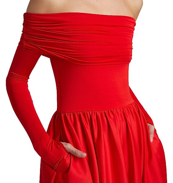 画像4: セール！【キャリープレストン着用】Alice + Olivia アリスアンドオリビア　Chara Off-the-Shoulder Dress  08221 (4)