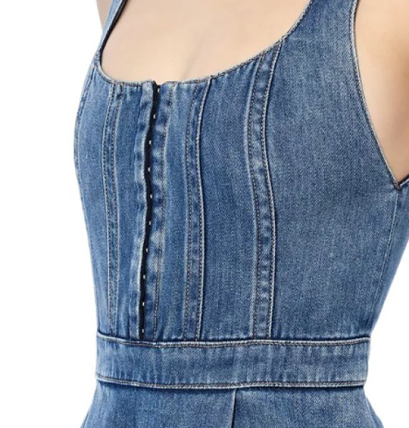 画像4: Alice + Olivia アリスアンドオリビア Diana Tiered Denim Dress  06182 (4)