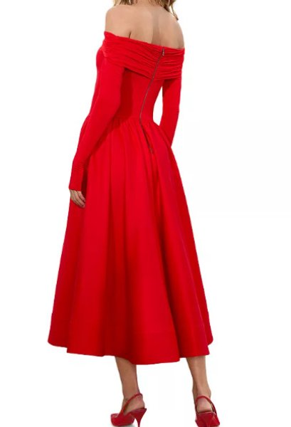 画像3: セール！【キャリープレストン着用】Alice + Olivia アリスアンドオリビア　Chara Off-the-Shoulder Dress  08221 (3)