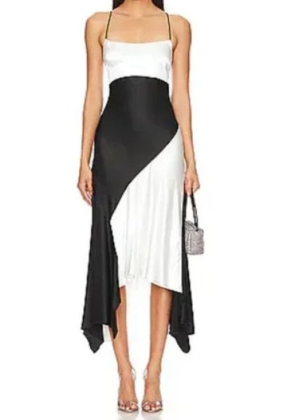 画像1: セール！Alice + Olivia アリスアンドオリビア　Rosa Asymmetrical Midi Slip Dress (1)