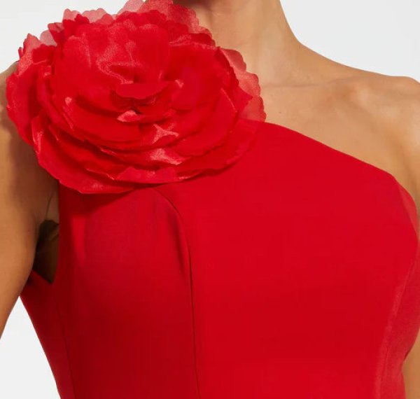 画像3: セール！Mac Duggal マックドゥガル　Crepe One Shoulder Midi Dress レッド (3)