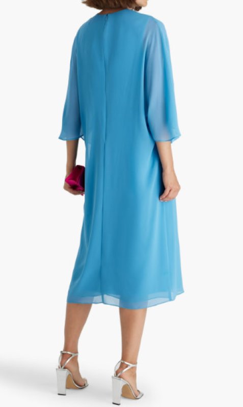 画像2: セール！Badgley Mischka 　ビジューネックシフォンドレス (2)