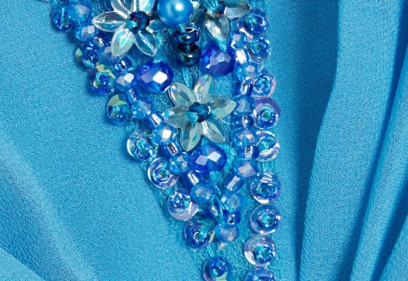 画像3: セール！Badgley Mischka 　ビジューネックシフォンドレス (3)