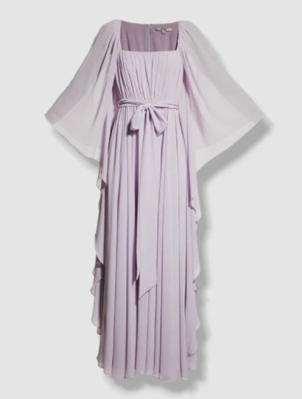 画像3: セール！Badgley Mischka  Square-Neck Belted Flowy Gown  パープル系 (3)