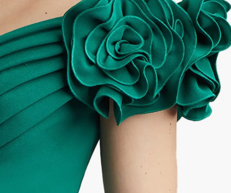 画像4: Tadashi Shoji タダシショージ   Avenne Rosette-Embellished Gown グリーン  13725 (4)