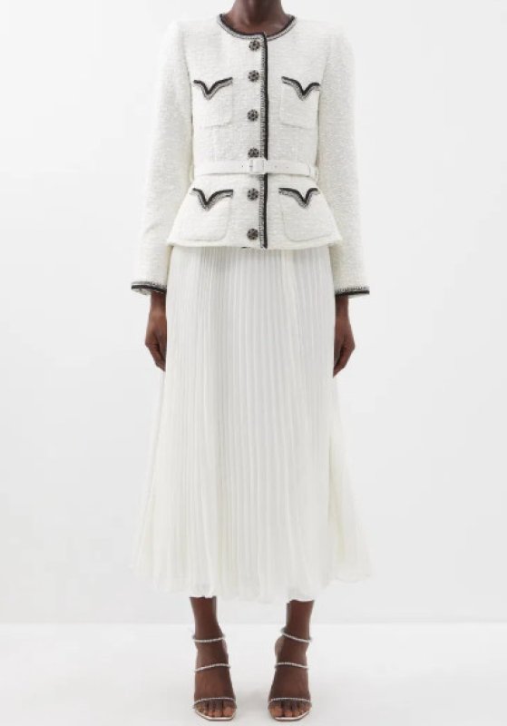 画像1: セール！【キャサリン妃愛用】Self Portrait　セルフポートレート  Tailored Embellished Belted Midi Dress  06241 (1)